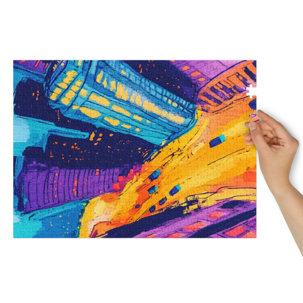 Vibrant Cityscape in Acrylic | Jigsaw Puzzle (252/520 pieces)