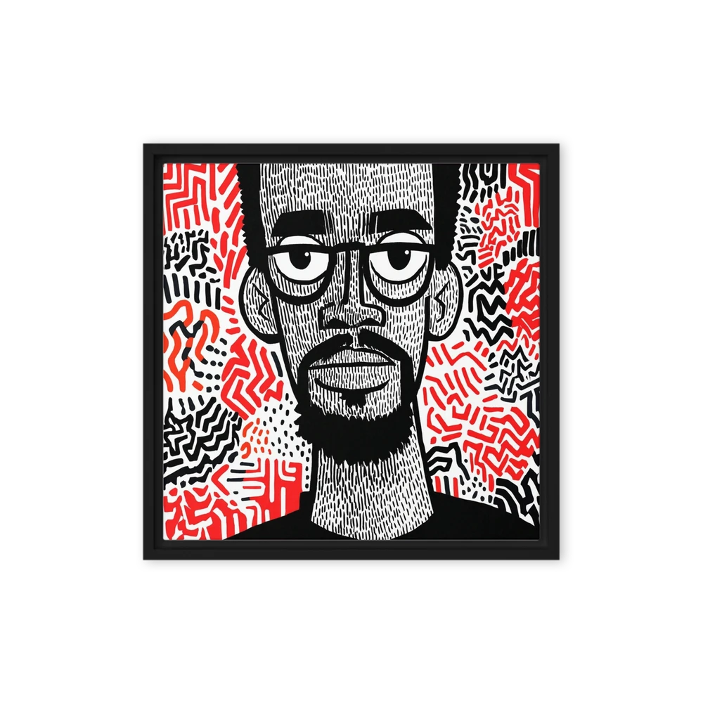Linocut Man in Pattern | Art Print