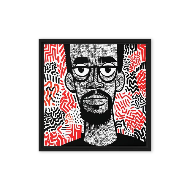 Linocut Man in Pattern | Art Print
