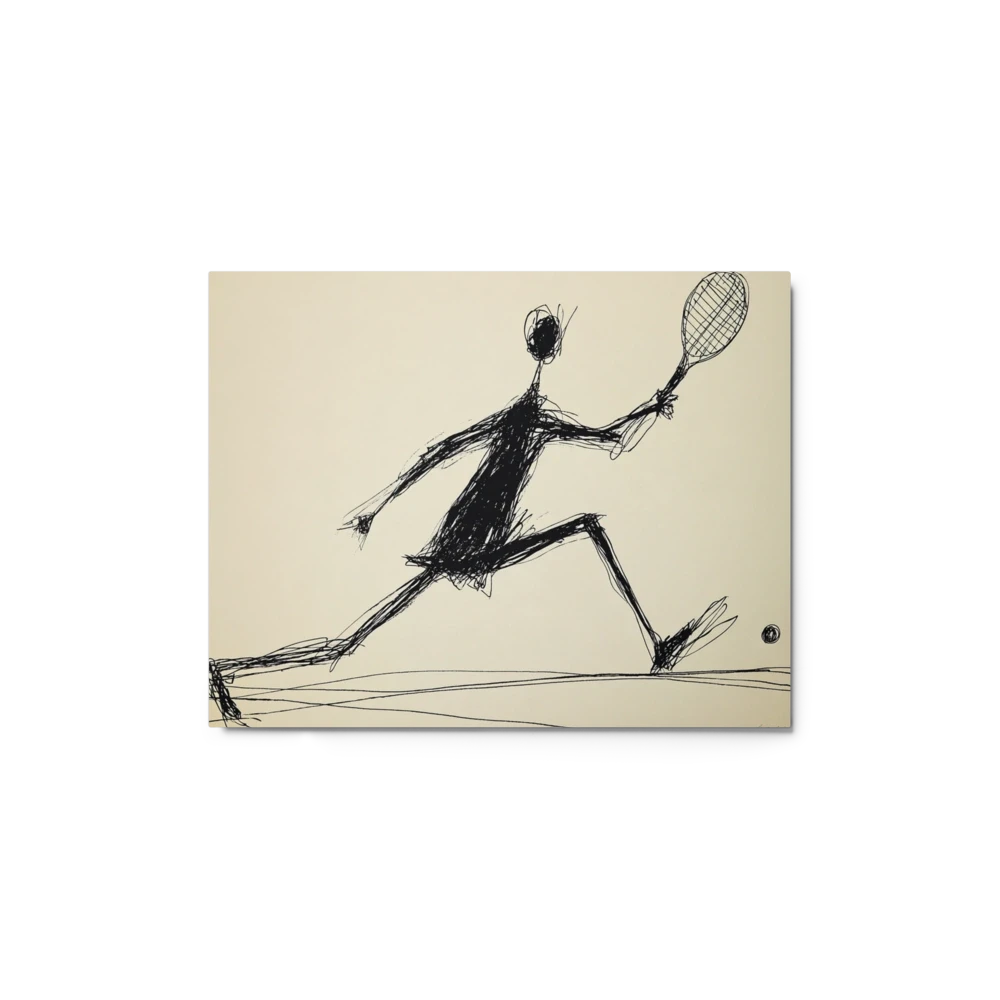 Tennis Player Scribble Art