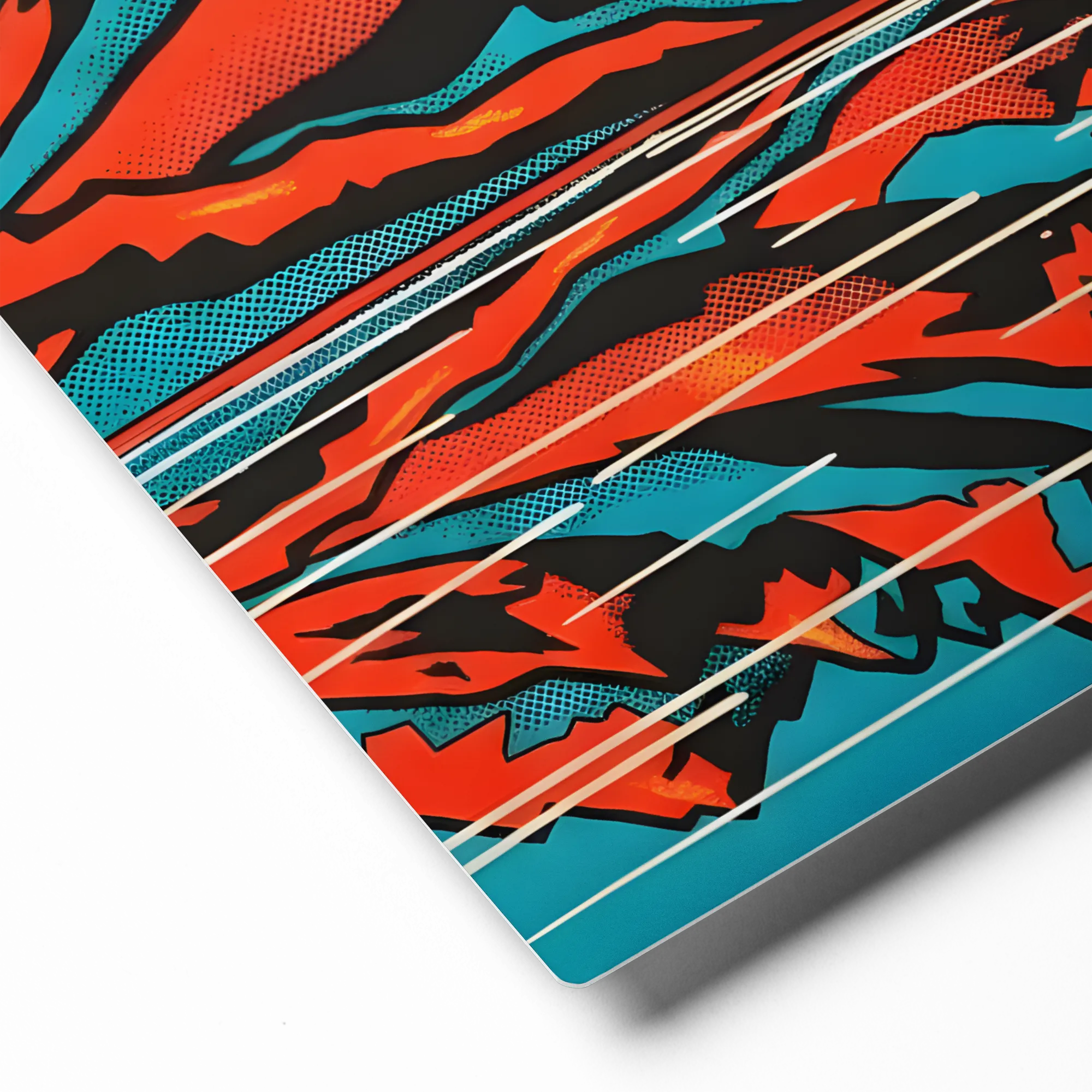 Pop Art Mountain Reflection 
 Canvas with Black Frame