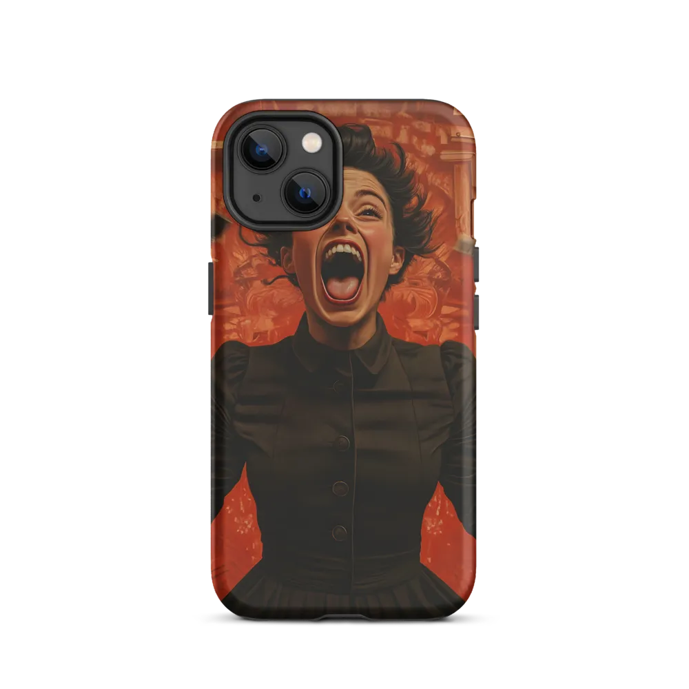 Screaming Woman in Red | Phone Case