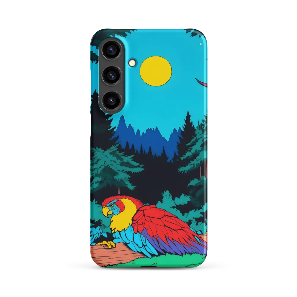 Colorful Parrot in Stylized Forest | Phone Case