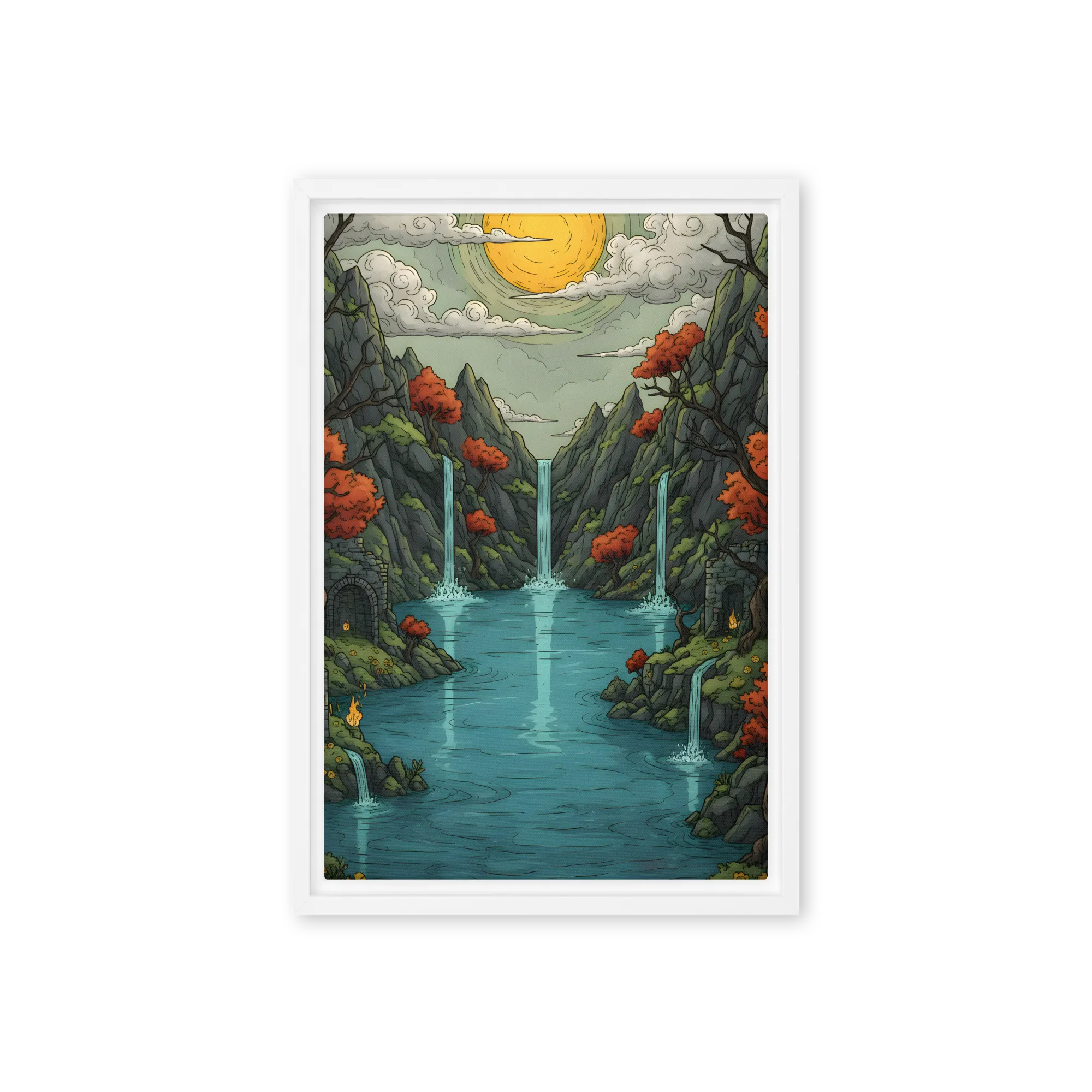 Tranquil Mountain Lake Landscape 
 Canvas | 18″x 26″