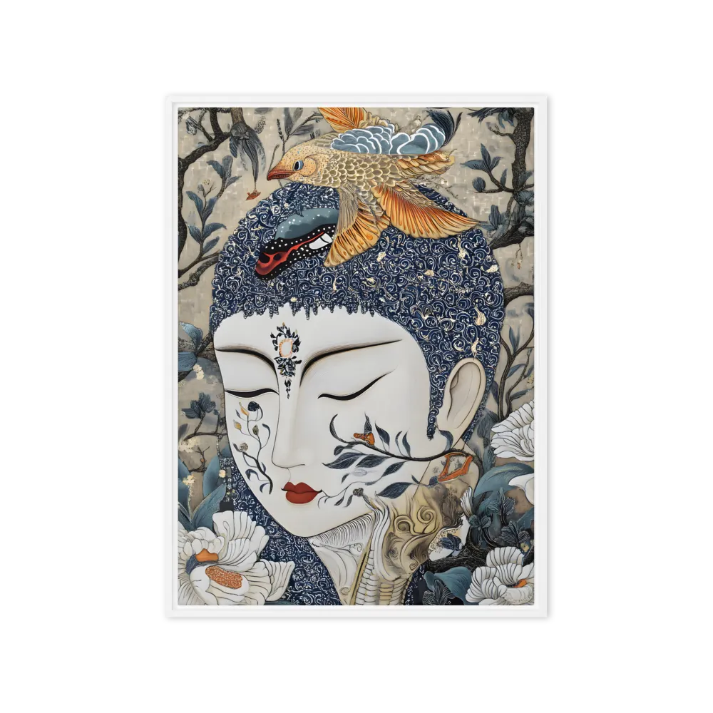 Serene Buddha in Chinoiserie Garden 
 Metal Print | 20″x 30″