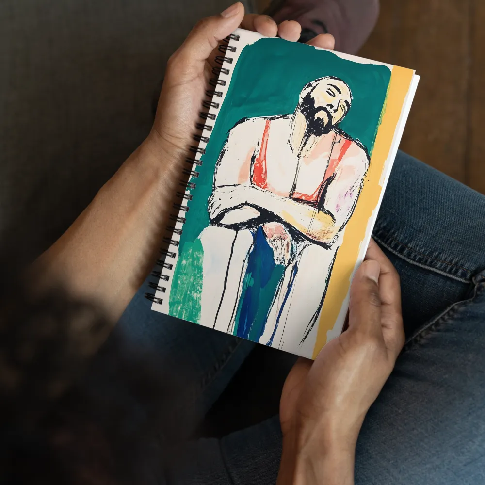 Pensive Man Portrait 
 Spiral Notebook | 140 pages