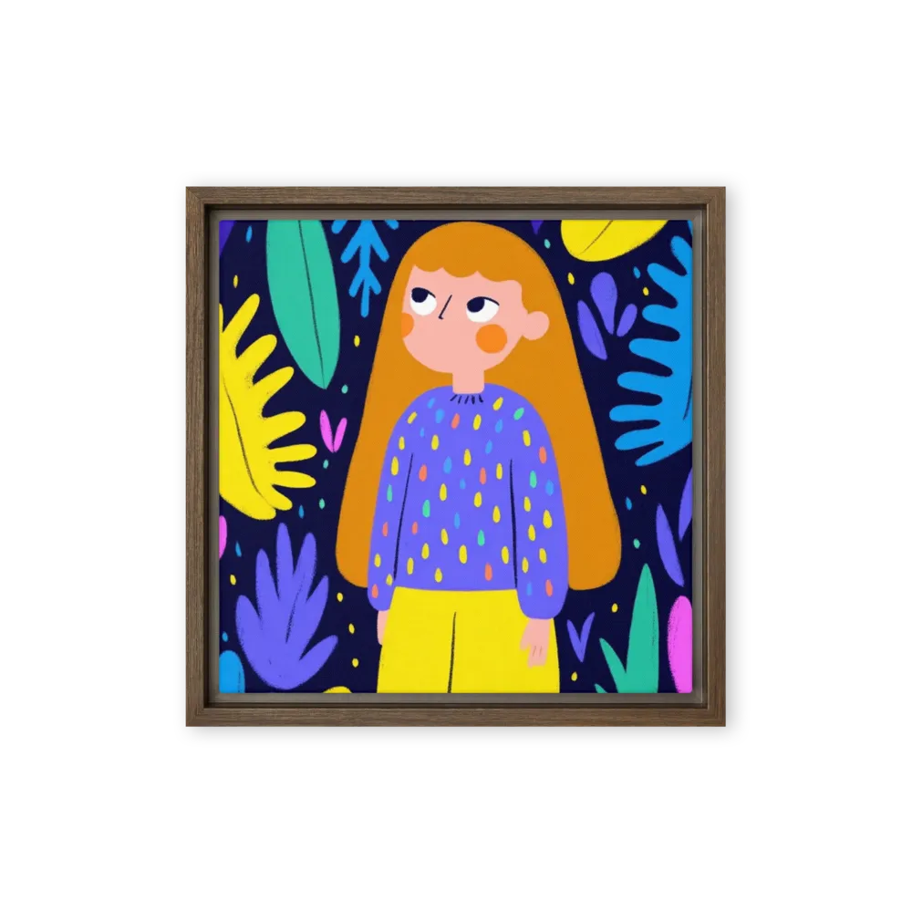 Lost in the Leaves 
 Poster with White Frame | 10″x 10″