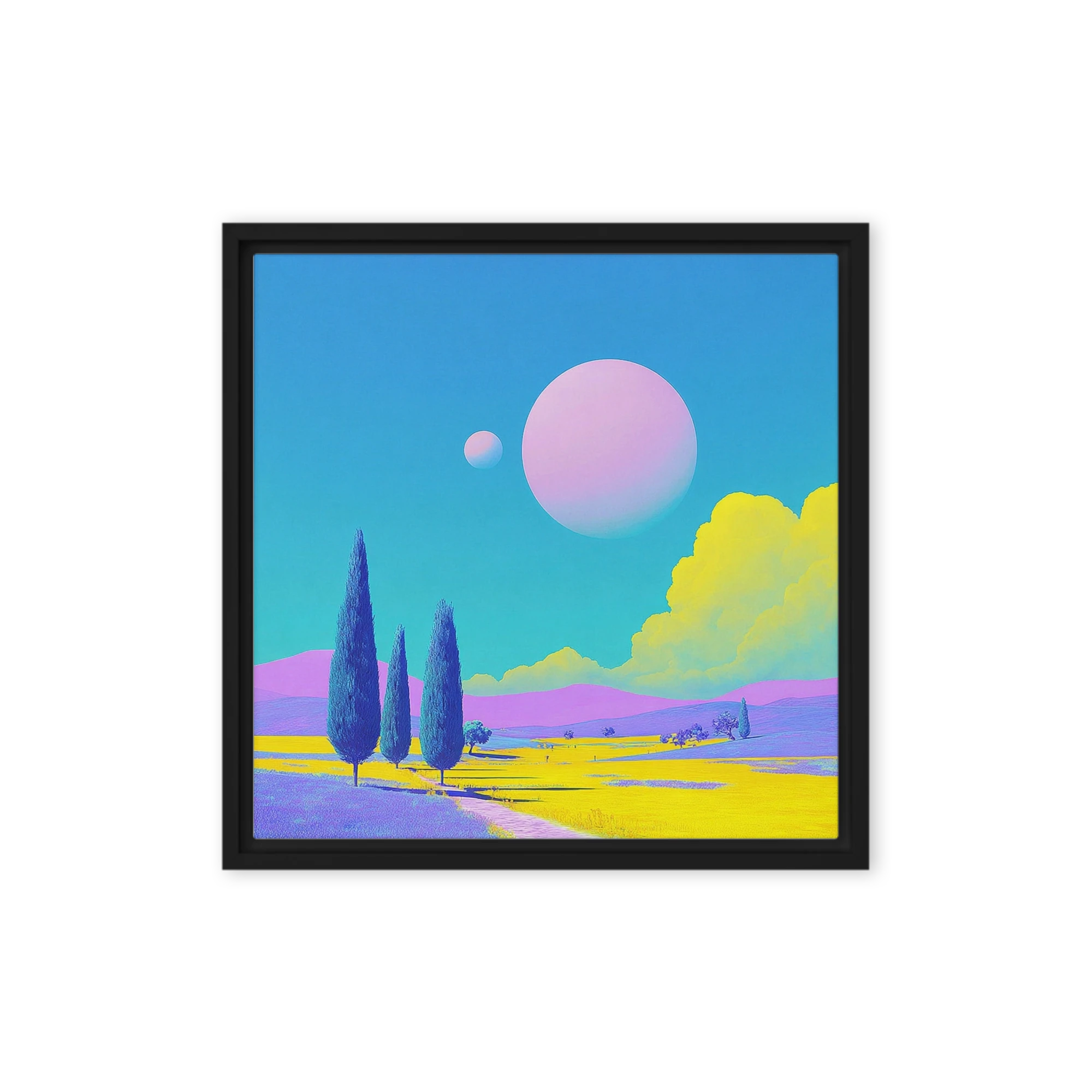 Twin Moons over Tuscan Hills | Art Print