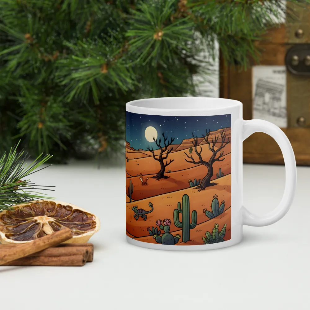 Moonlit Desert Foxes 
 Mug with Red inside | 15 oz