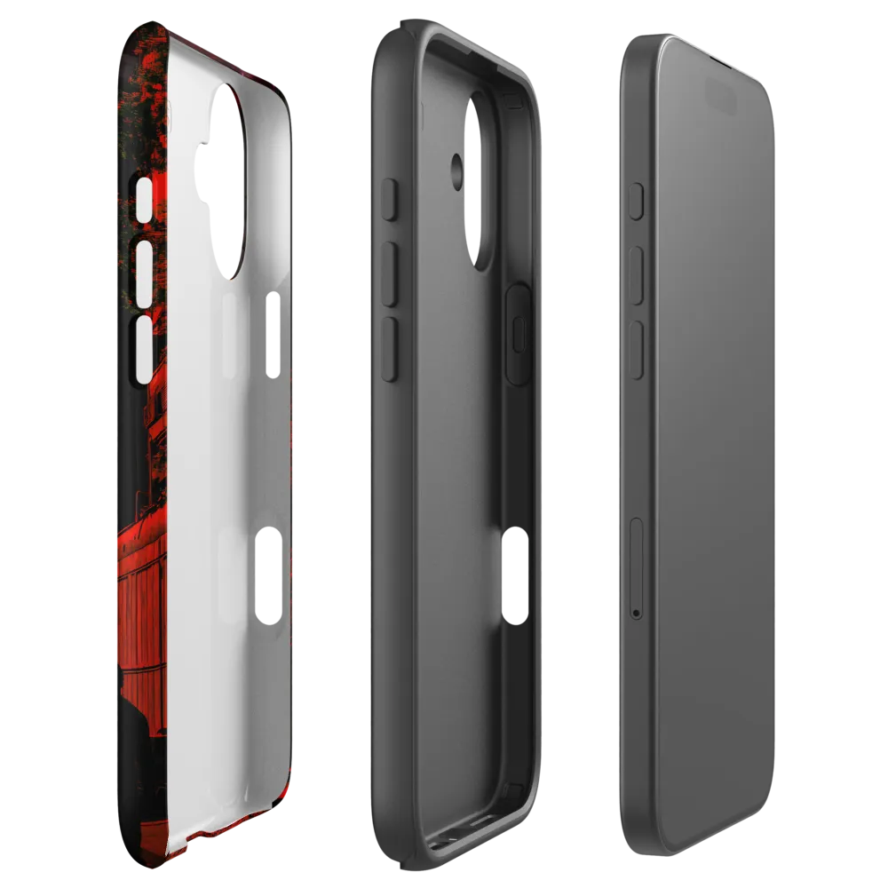 Surreal Red Cityscape with Cosmic Background | Phone Case