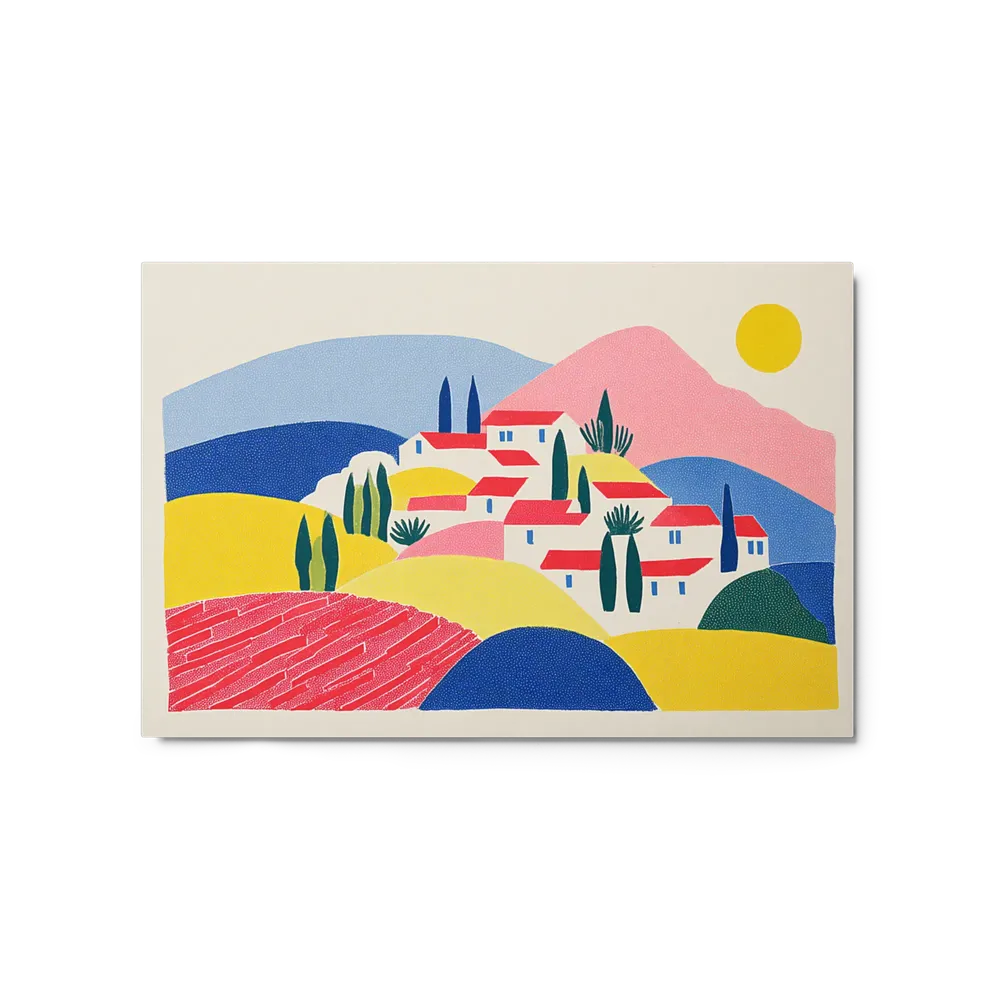 Sunlit Mediterranean Hillside | Art Print