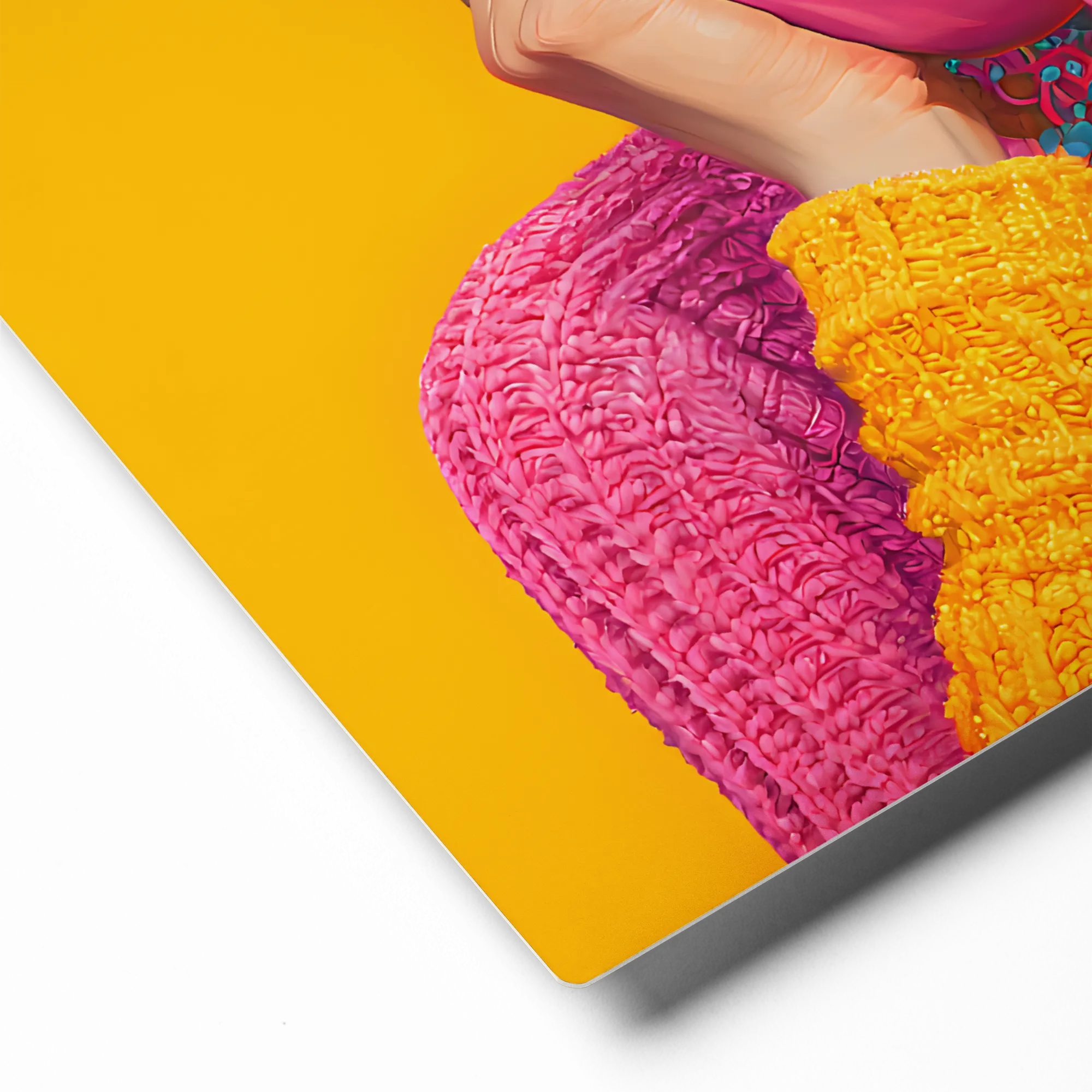Pink-Haired Caller 
 Canvas | 26″x 26″