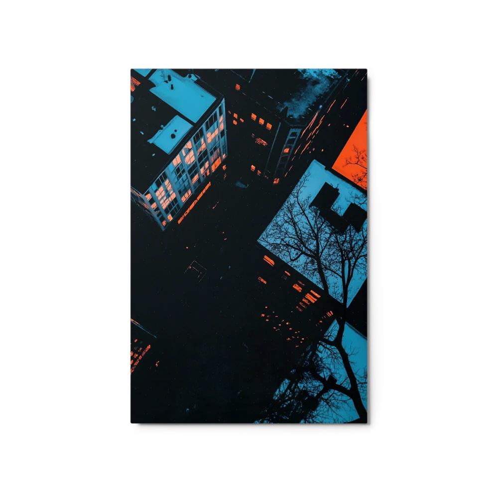 Urban Duality: Azure and Ember | Art Print