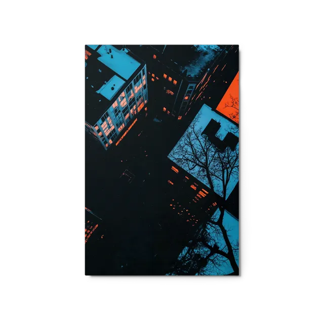 Urban Duality: Azure and Ember | Art Print