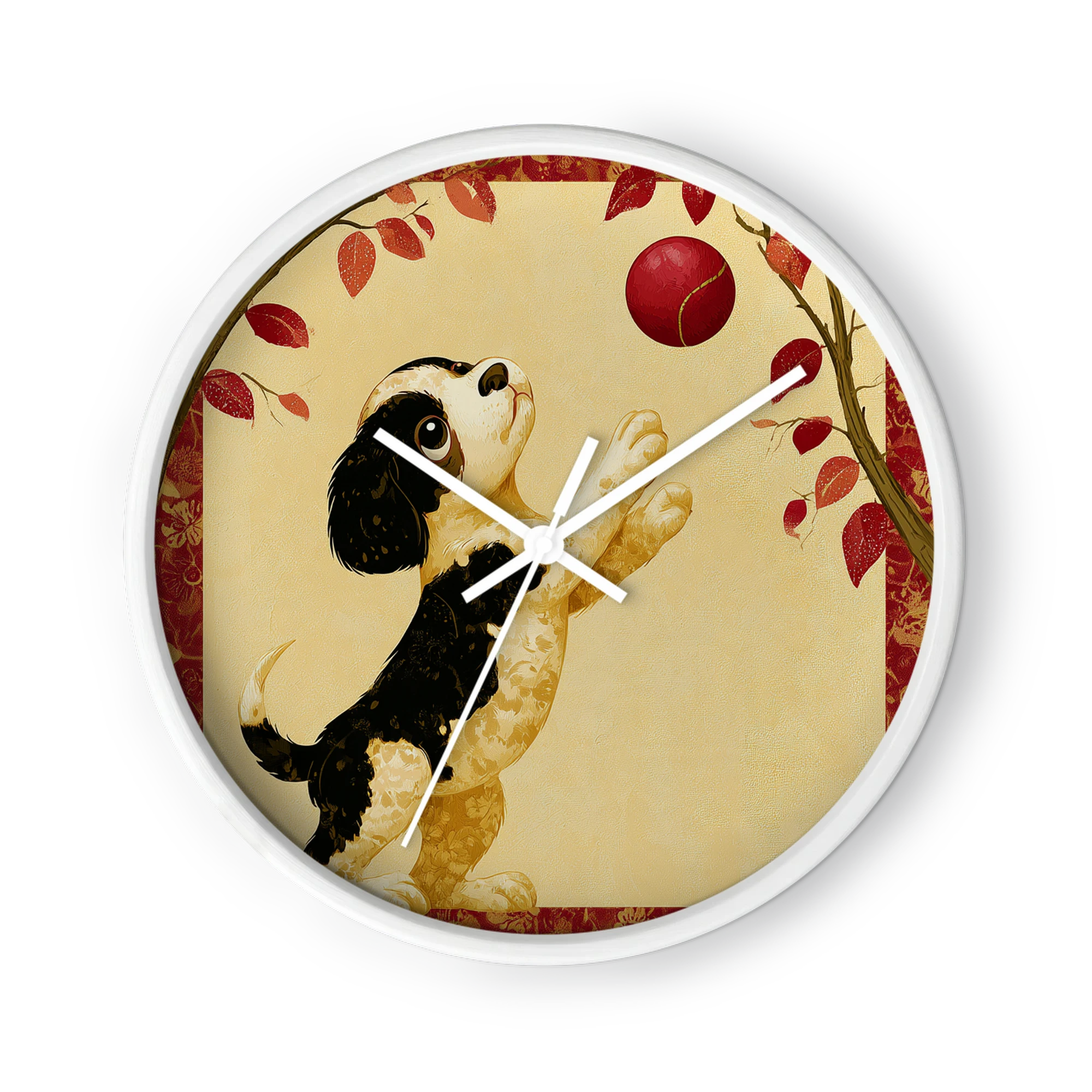 Playful Puppy and Red Ball