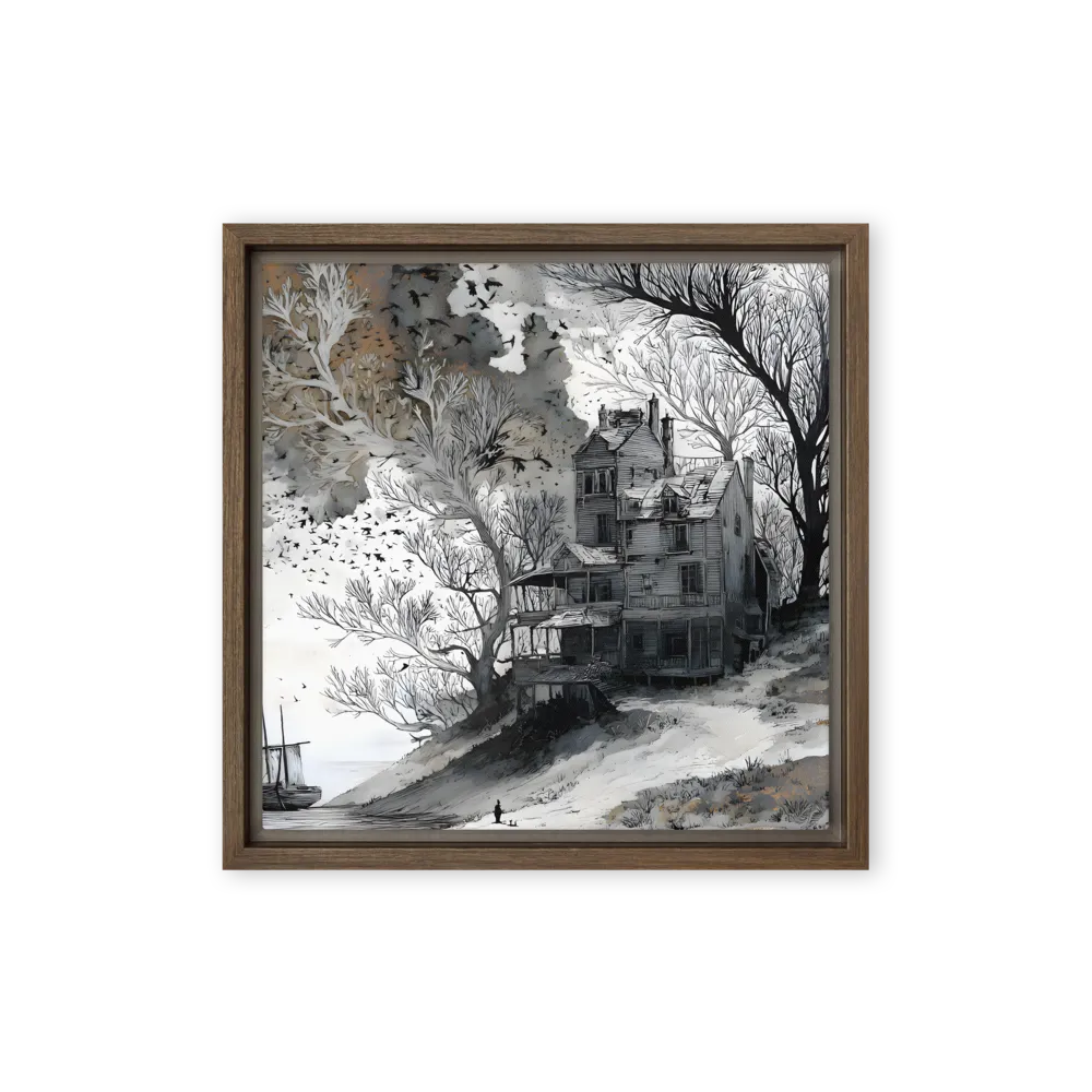 Whispers of the Abandoned Coast 
 Canvas with Brown Frame