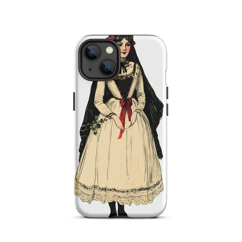 Vintage Woman in Traditional Dress | Phone Case