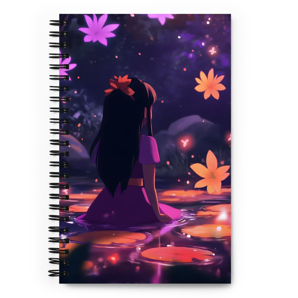 Night Lily Pond Glow 
 Spiral Notebook | 140 pages