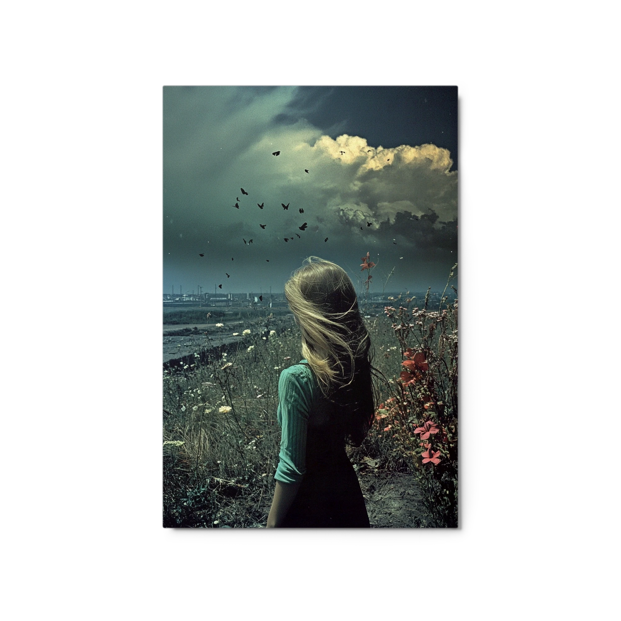 Surreal Woman in Vibrant Landscape