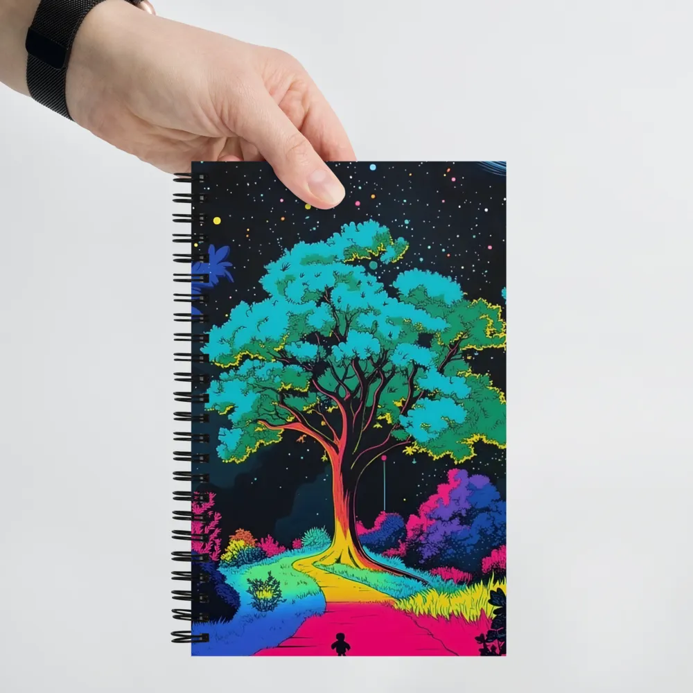 Cosmic Glow Tree Path 
 Spiral Notebook | 140 pages