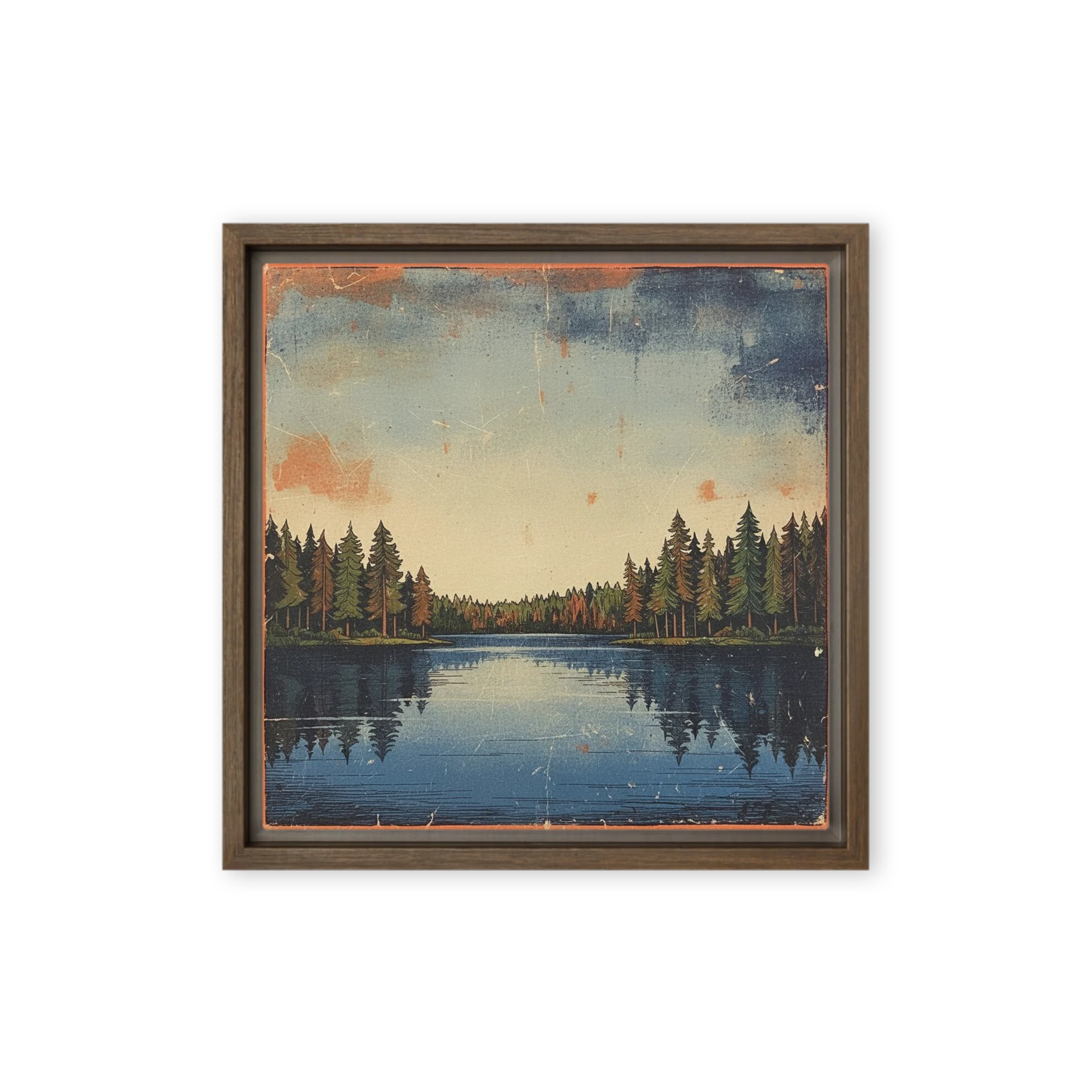 Pine Forest Lake Reflection | Art Print