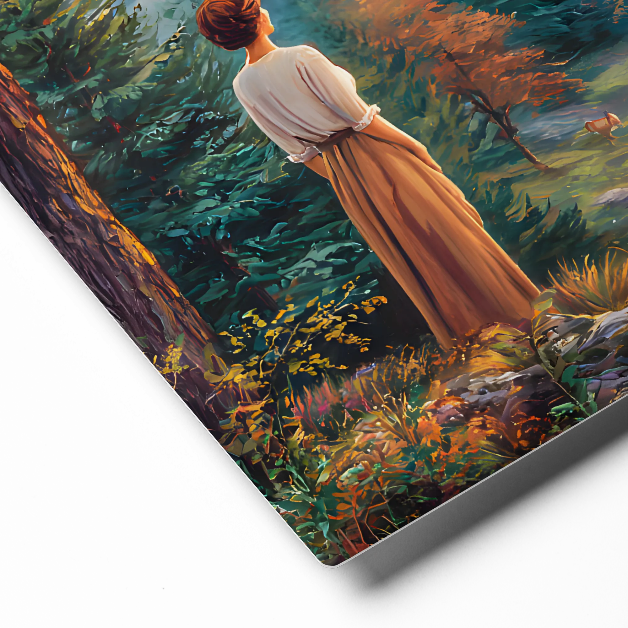 Enchanted Forest Valley 
 Canvas with Brown Frame