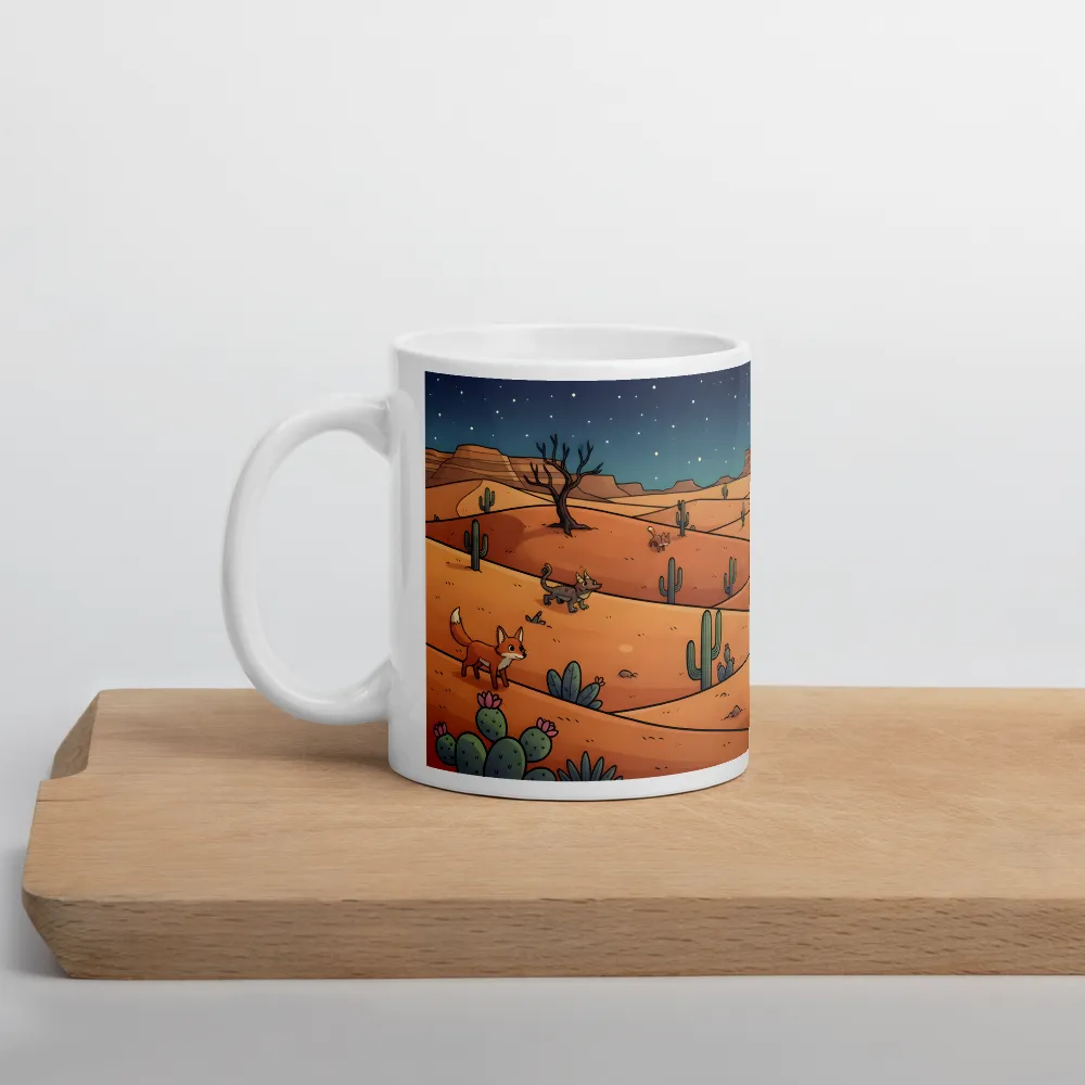 Moonlit Desert Foxes 
 Mug with Red inside | 15 oz