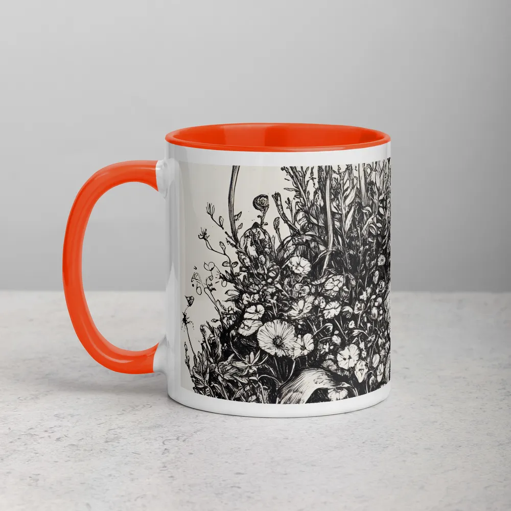 Alice in the Mushroom Forest 
 Mug with Dark Green inside