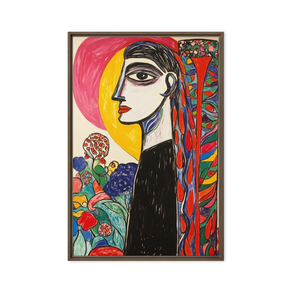 Vibrant Portrait of a Woman with Flowers