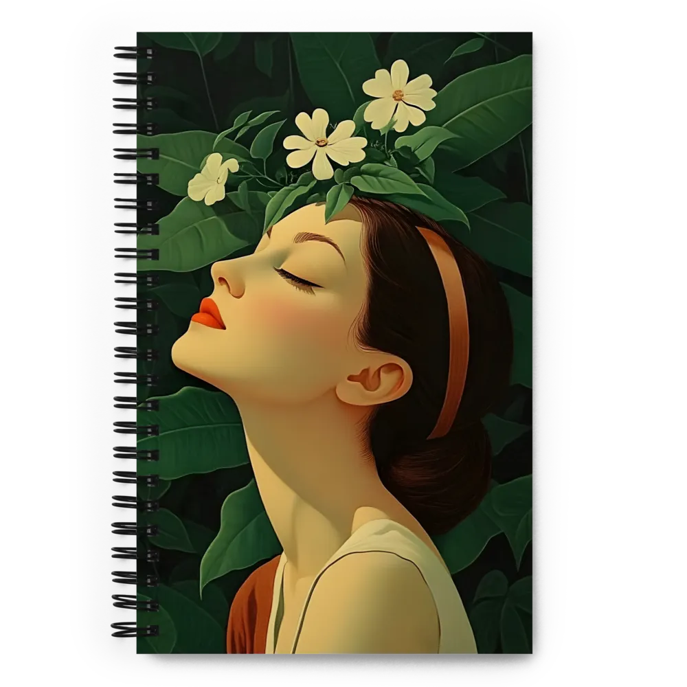 Serene Profile Amidst Flora 
 Spiral Notebook | 140 pages