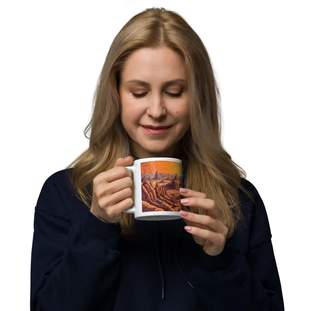 Sunset Over the Badlands 
 Mug with Red inside | 15 oz