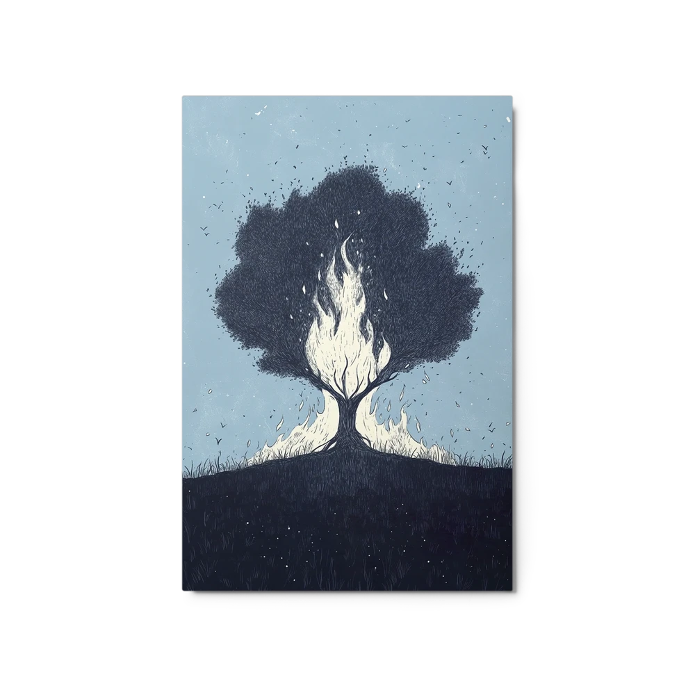 Ignited Tree Engraving | Art Print