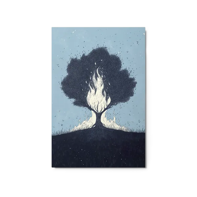 Ignited Tree Engraving | Art Print
