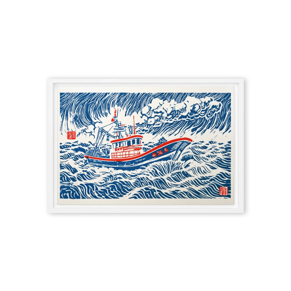 Fishing Boat at Sea | Art Print