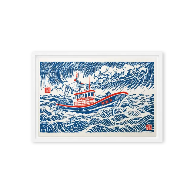Fishing Boat at Sea | Art Print