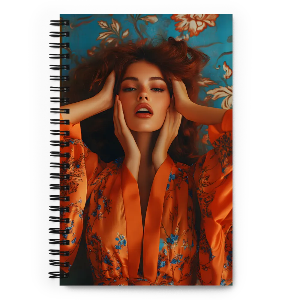 Enchanted Gaze in Orange and Blue 
 Spiral Notebook | 140 pages