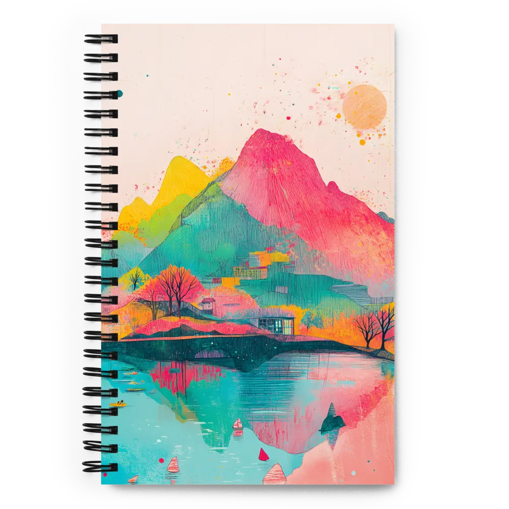 Fantastical Mountain Lake Watercolor 
 Spiral Notebook | 140 pages