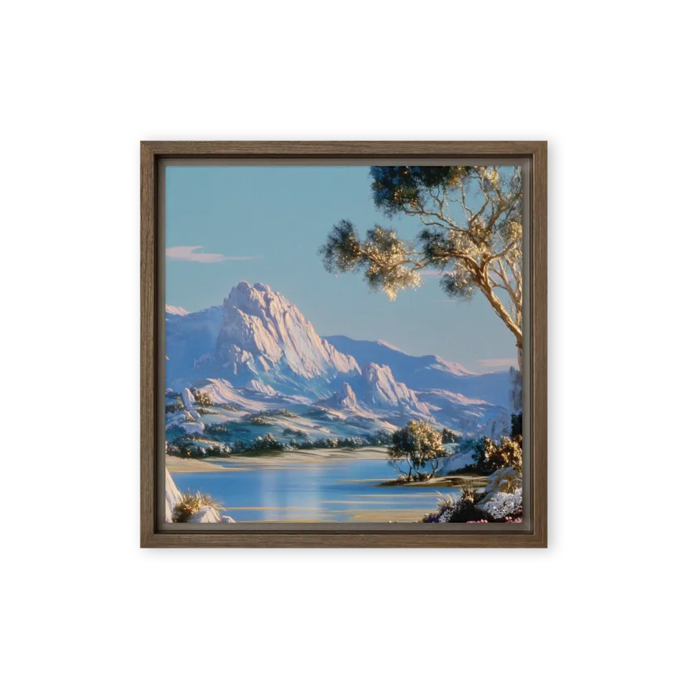 Golden Hour Valley 
 Poster with Red oak Frame | 16″x 16″
