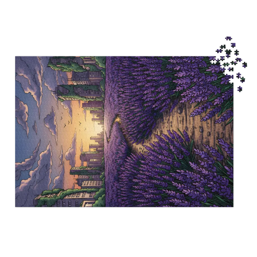 Lavender Path at Dusk