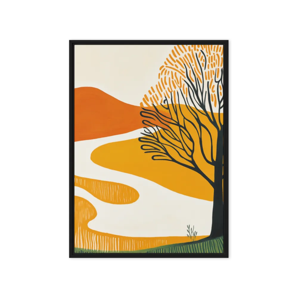 Golden Fields Path 
 Canvas with Brown Frame