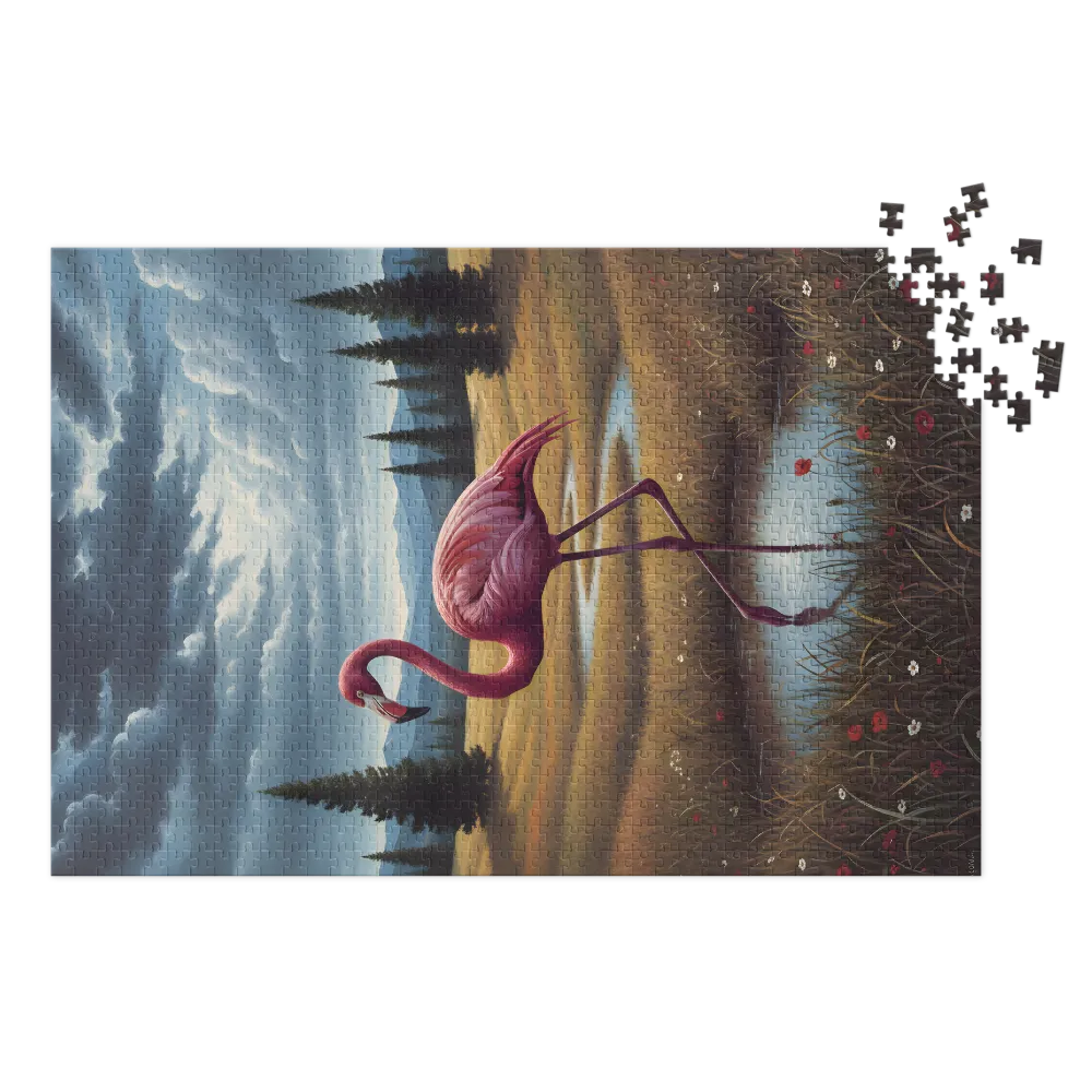 Flamingo in Meadow