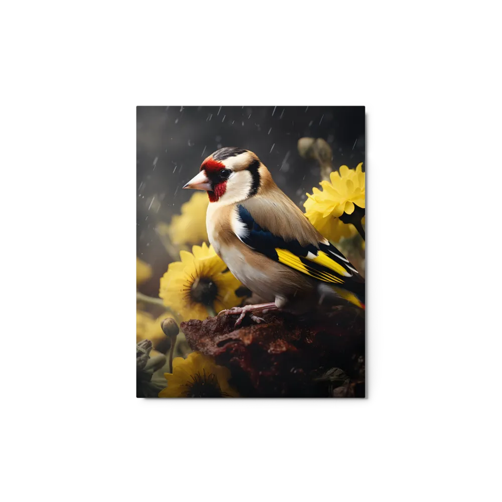 Goldfinch and Chrysanthemums | Art Print