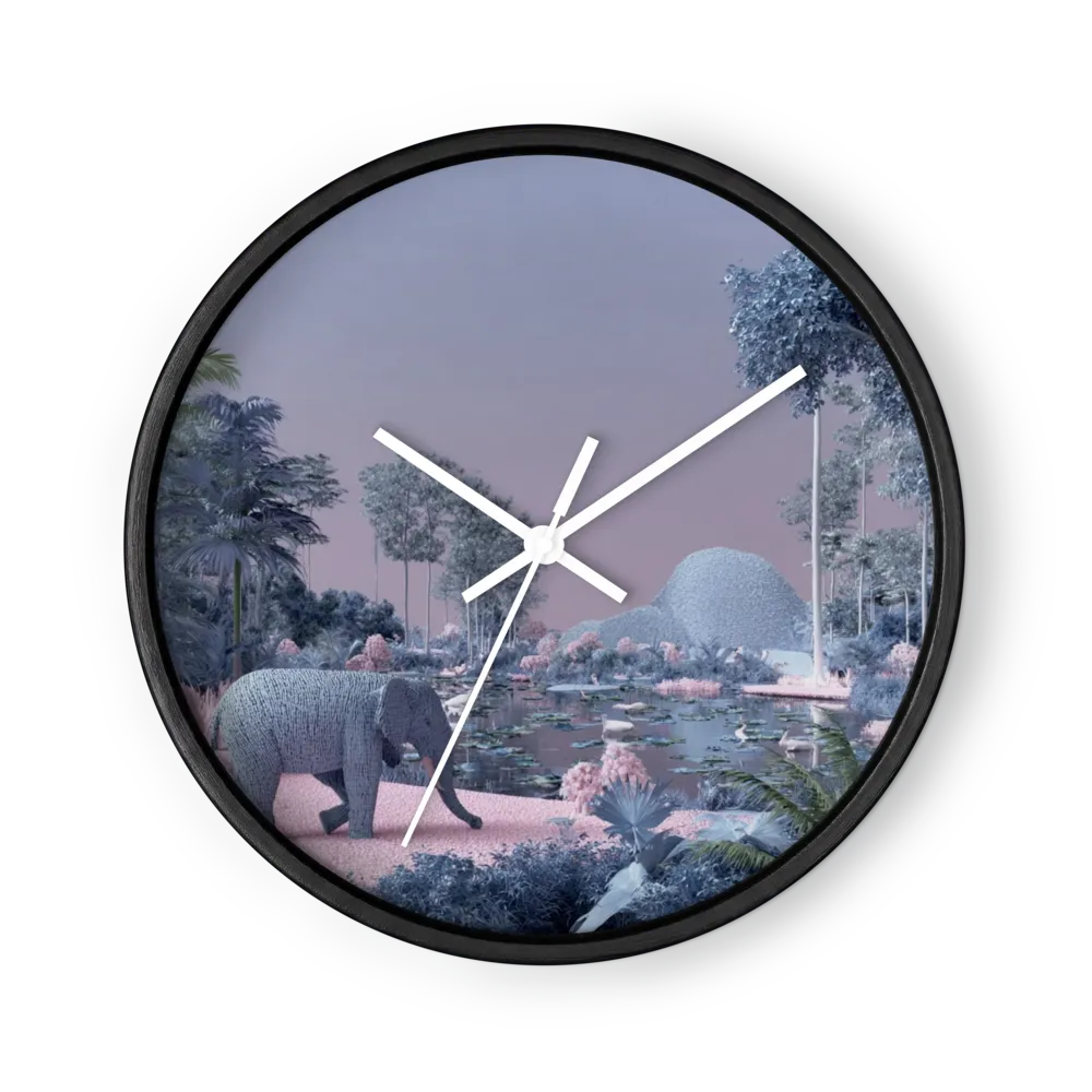 Pastel Jungle with Elephant | Wall Clock