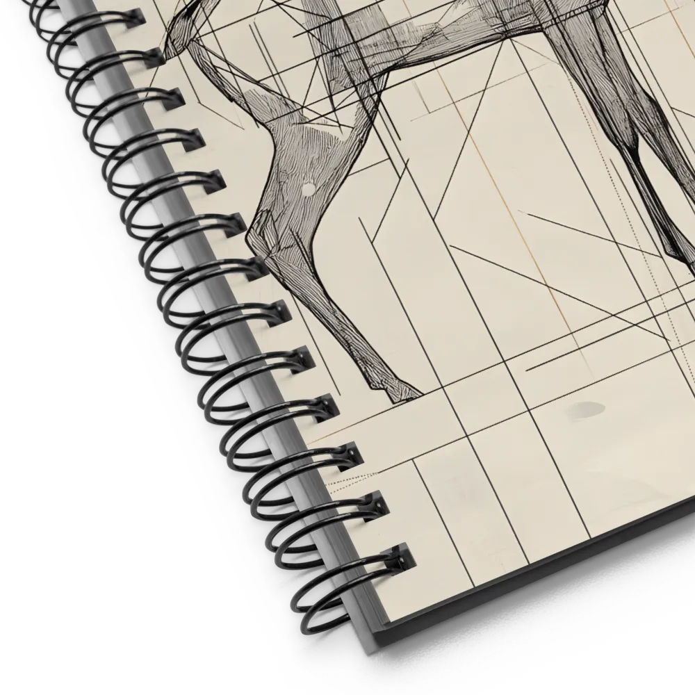 Architectural Stag Blueprint 
 Spiral Notebook | 140 pages