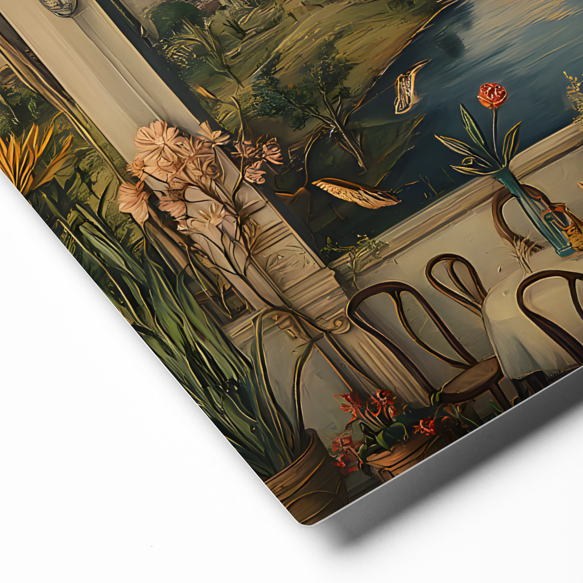 Celestial River Garden 
 Canvas with White Frame