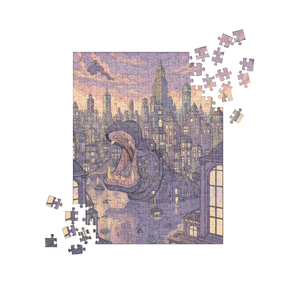 Urban Hippo at Dusk 
 Jigsaw Puzzle
