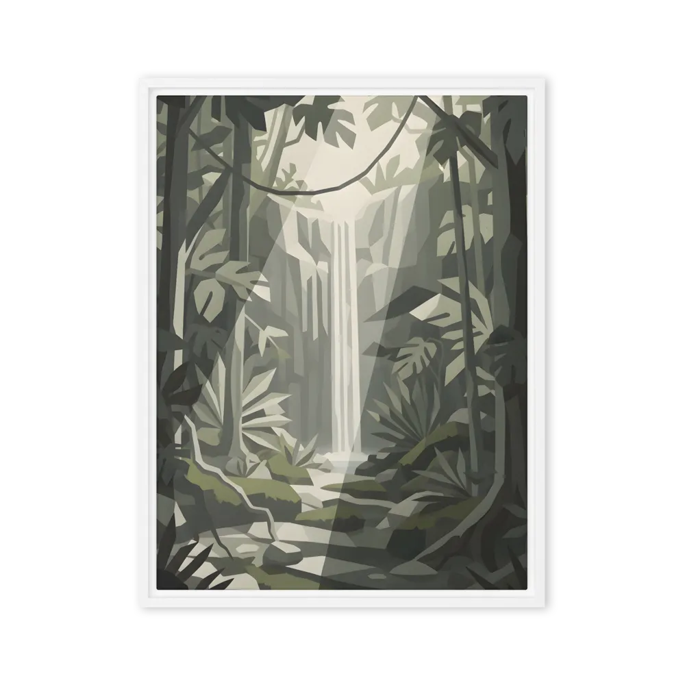 Serene Jungle Waterfall 
 Canvas | 24″x 30″