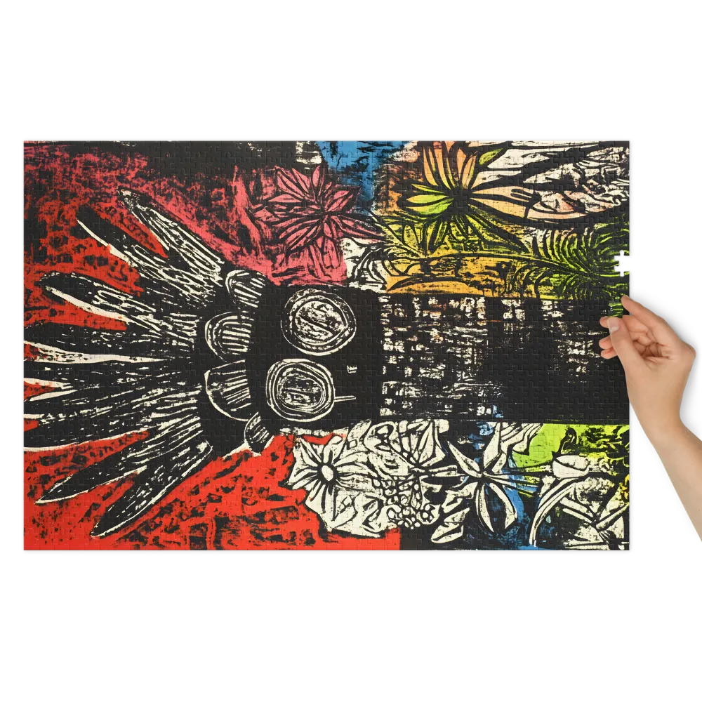 Abstract Figure with Tropical Plants | Jigsaw Puzzle (252/520 pieces)