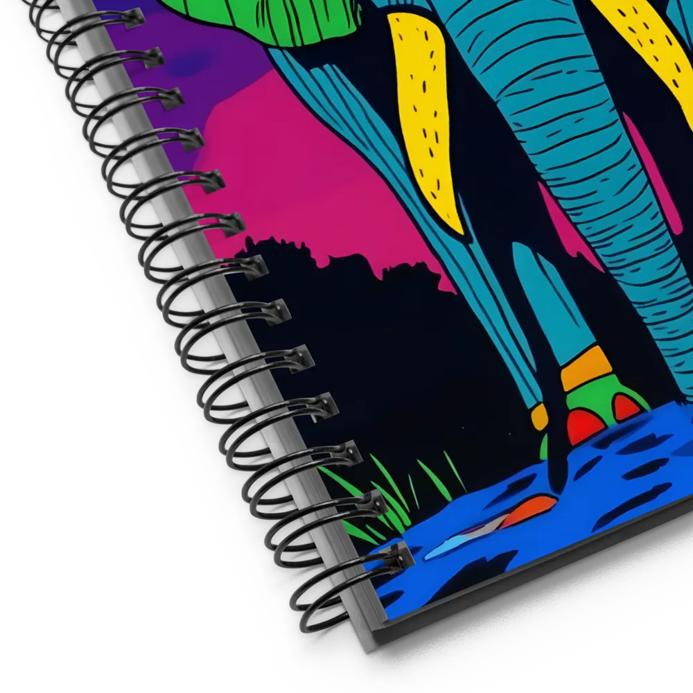 Neon Night Elephant 
 Spiral Notebook | 140 pages