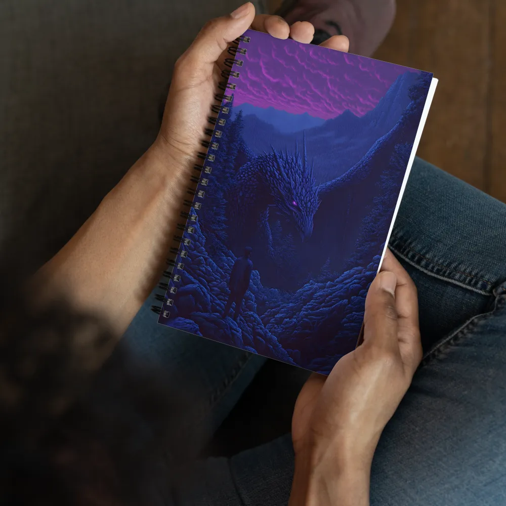 Lone Figure, Mythic Dragon 
 Spiral Notebook | 140 pages